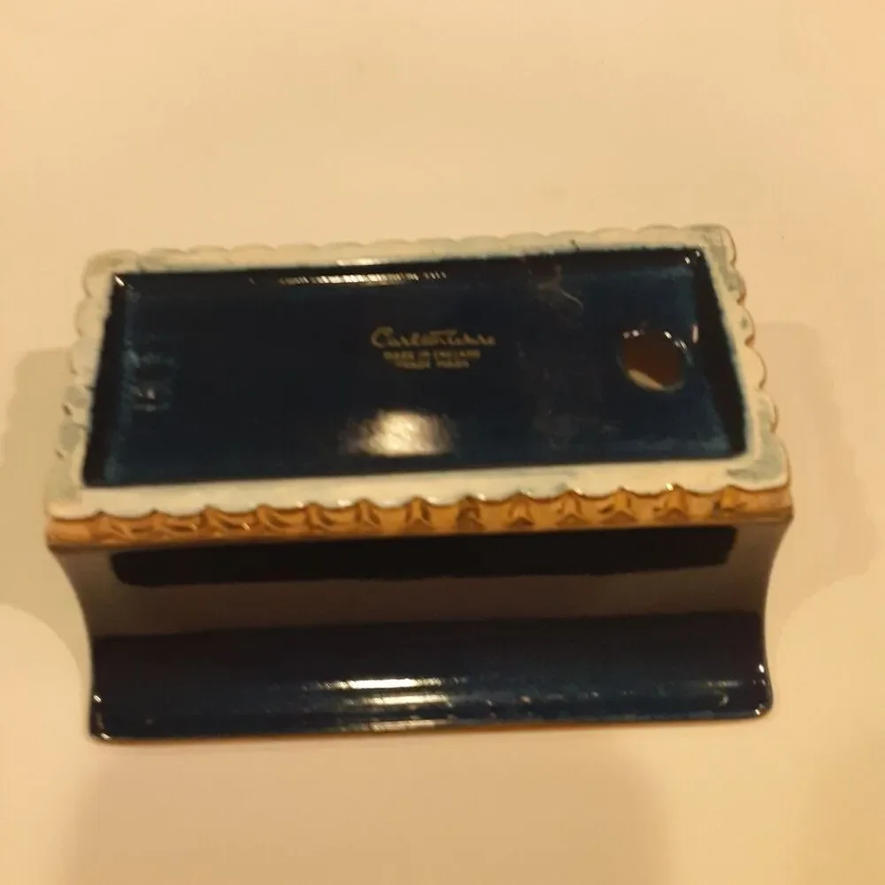 Vintage Carlton Ware England Ashtray Cobalt Hand Crafted Old English